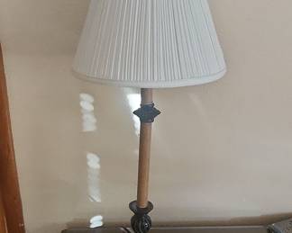 Vintage Neoclassical Style Table Lamp with Pleated Shade