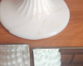 Fenton White Hobnail Milk Glass Ivy Ball Vase