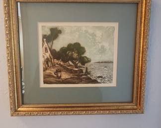 Coastal Landscape Etching by William H. H. Chauncey