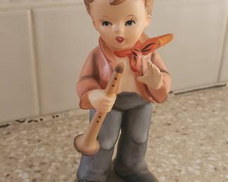 Boy with Recorder Figurine, "Japan" Mark