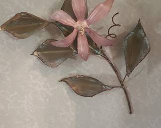 Bovano of Cheshire Enamel on Copper Flower Wall Art