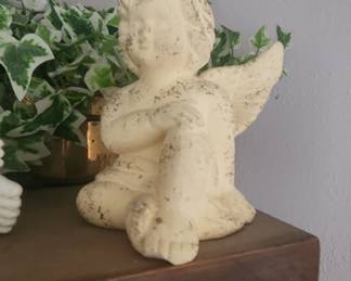 Distressed Cherub Figurine
