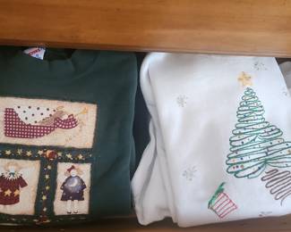 Vintage Christmas Angel and Tree Sweatshirts 