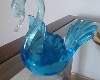 Blown Glass Swan Dish/Trinket Holder