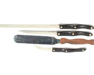 <b>Cutco</b> 4-Piece Kitchen Knife & Utensil Lot: Spatula, Trimmer, Slice N Serve, Cheese Knife