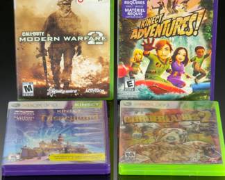 Lot of 4 Xbox 360 Video Games: Call of Duty, Borderlands, Kinect Titles