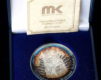 Rare German 999 Fine Silver Christmas Medals 1988/1989, Medaillen Kunst