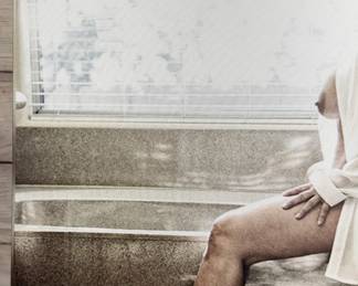 Figurative Photography Canvas Print, Woman in Bathroom, 20x16