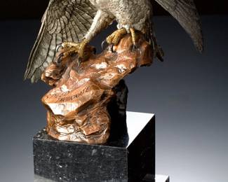 CA Pardell 'Speed Incarnate' Peregrine Falcon Bronze sculpture 1991 #400/1600
