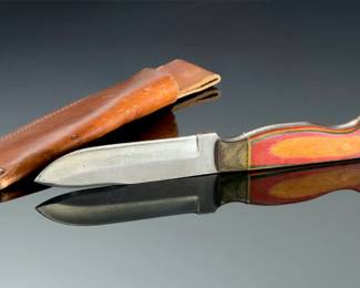 ANZA Custom Knives File Blade Fixed Blade Knife w/ Leather Sheath