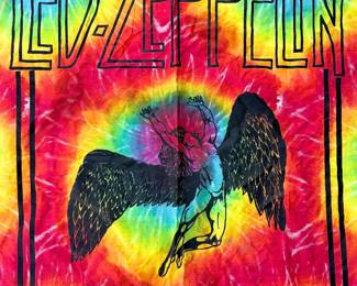 Vintage 1992 Led Zeppelin Tie-Dye Wall Banner - Icarus Swan Song Logo
