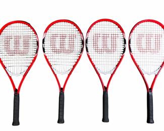 Lot of. 4Wilson Federer Adult Tennis Racquets - Recreational Model