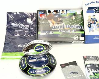 Seattle Seahawks Fan Collectible Lot (19 Pcs) - Memorabilia, Decor, Apparel