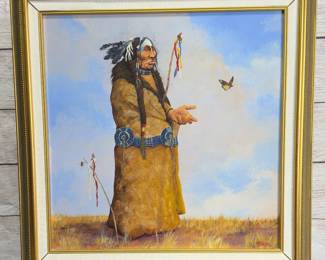 Original Art Robert Taylor "Where Echoes of The Spirits Still Dwell" Painting Native American