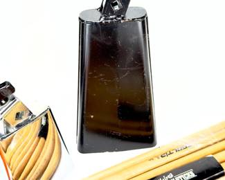 Kaces Drum Stick Bag with Latin Percussion Cowbells & Assorted Drumsticks