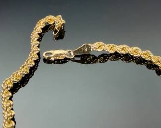 Classic 10K Yellow Gold Rope Chain Bracelet - 8" x 3mm, 1.8g - Signed AAJ