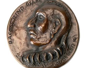Joe Beeler Bacon Rind Osage Bronze Medallion Gift from Eddie Basha