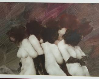 Original Borys Buzkij Oil Painting Figurative Abstract Art Framed