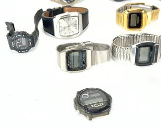 Lot of 12 Untested Vintage Watches: Casio, Seiko, Fossil, Swatch, Wenger, More