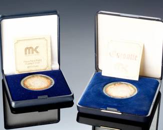 Rare German 999 Fine Silver Christmas Medals 1988/1989, Medaillen Kunst