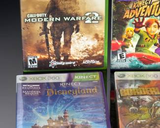 Lot of 4 Xbox 360 Video Games: Call of Duty, Borderlands, Kinect Titles