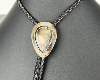 ARTURO RIVERA Taxco Sterling Silver Modernist Bolo Tie 1960s