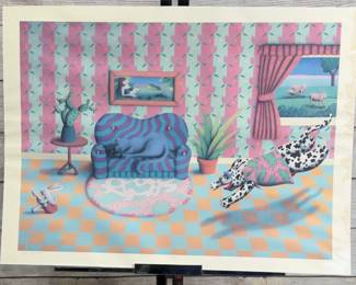 Terry Paul Speer 'Room Dividers' Signed & Numbered Postmodern Lithograph