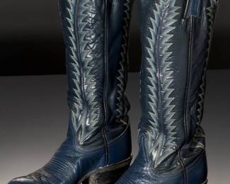 Tony Lama Women's Blue Smooth OSTRICH Western Boots Size 4B