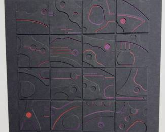 Abstract Mixed Media Layered Paper Cut Art, Unframed, Modern Style