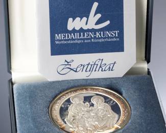 German Silver Commemorative Coins: Nuremberg Christmas & Frauenkirche, c. 1990