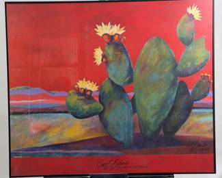 Patrick Coffaro "Calling All Butterflies" Signed & Dated Cactus Print
