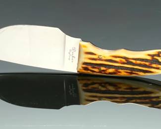 Bob Decker Dry Camp Custom Fixed Blade Knife w/ Stag Handle 7 Bill Myers Sheath