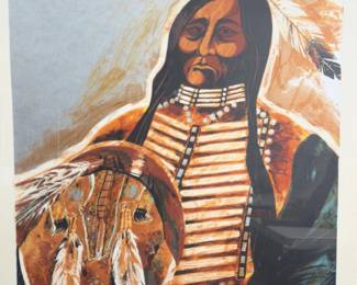 Jim Prindiville Sioux Native American Lithograph Print Signed #48/150