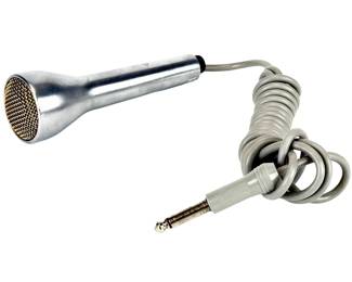 Vintage Voice of Music V-M Microphone Mic | Brushed Aluminum Gold Mesh Grille