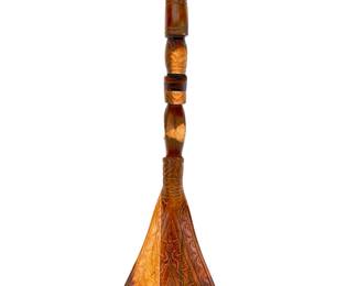 Vintage Carved Wood Polynesian Style Ceremonial Paddle Club Pacific Islands Art