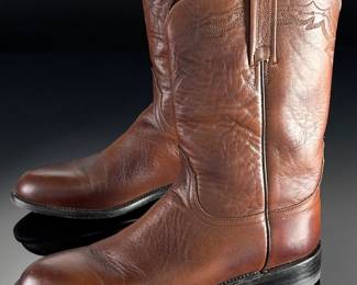 Lucchese 2000 Roper Cowboy Boots Size 10D Brown Leather Excellent Condition