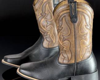 Cody James Men's 10.5D Black & Brown Leather Western Boots w/ Cush Core, NEW