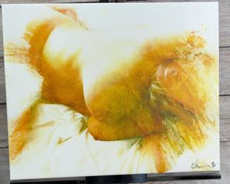 Signed Modern Figurative Nude Canvas Print, Edition 1/6 - 16x10