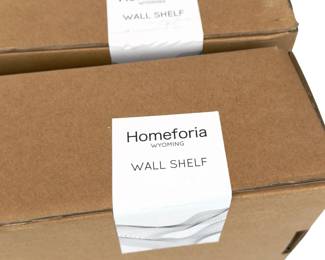 NIB Homeforia 24in White Wood Floating Wall Shelves - Set of 4 (2 Boxes)