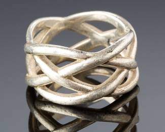 Tiffany & Co. Italy Sterling Silver Love Knot Ring Sz 8.75
