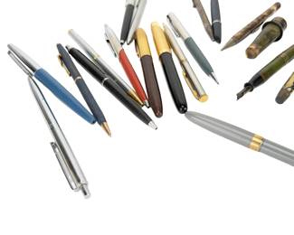 Large Vintage Pen Lot (20+): Fountain & Ballpoint Pens, Parker & More