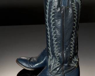 Tony Lama Women's Blue Smooth Ostrich Western Boots Size 4B