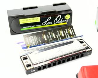 Lot of 4 Harmonicas: 3 Lee Oskar by Tombo (Japan) & 1 The Bandmaster GDR