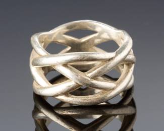 Tiffany & Co. Italy Sterling Silver Love Knot Ring Sz 8.75