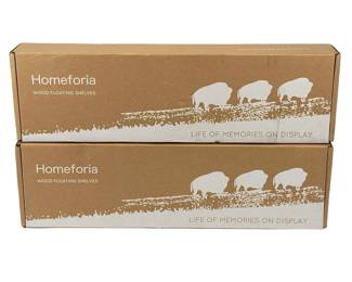 NIB Homeforia 24in. WhiteWood. FloatingWall Shelves - Set of 4 (2 Boxes)