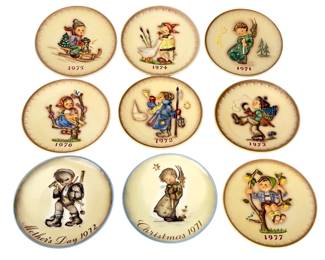 Vintage Hummel Collector Plates Lot (9) Goebel & Schmid Annual Series