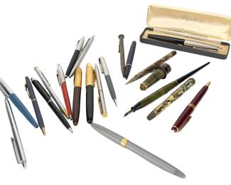 Large Vintage Pen Lot (20+): Fountain & Ballpoint Pens, Parker & More