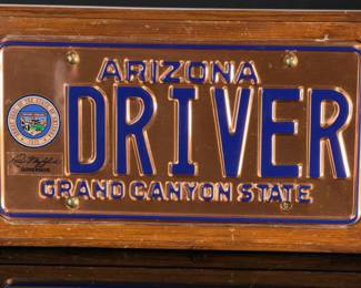 Arizona Governor Rose Mofford Copper 'DRIVER' License Plate Display Plaque