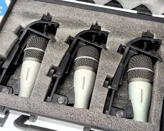 Samson 3 KIT Q Tom Dynamic Drum Microphones System w/ Case & Box, Untested