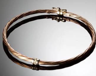 Italian 925 Sterling. &1/20th 14K Gold Filled Cable Bracelet Bangle